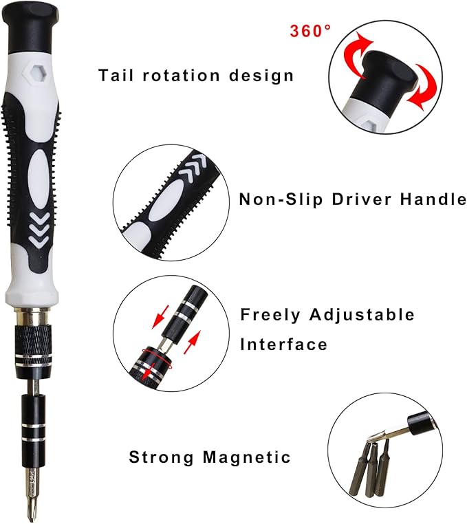 122 in 1 Precision Screwdriver Set Magnetic Professional Computer Repair Tool Kit Small Electronic Screwdriver Set for Phone, PC, Watch, Game Console, Tablet, Camera, Modding, and DIY Projects
