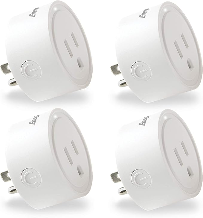 Energizer Connect Smart WiFi Plug 4 Pack, Mobile Connect App Enabled, Voice Controlled, Alexa, Echo, Siri, Hey Google Enabled, No Hub Required, Mini Outlet 15-Watt, 2.4GHz, ETL & FCC Certified