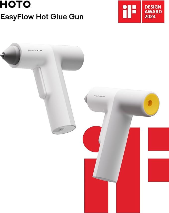 HOTO Cordless Hot Glue Gun with 40 Sticks, 30s Fast Preheating, 3000mAh, One-Hand Auto Dispensing, Dual Safe - Anti-Scald & Anti-Drip,Wireless/Wired Dual Use, Ideal for DIY/Kids Crafts & Home Repairs