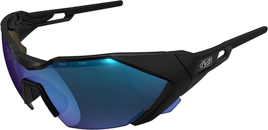 Mechanix Wear: Vision Type-E Safety Glasses with Advanced Anti Fog, Scratch Resistant, Black Half Framed Protective Eyewear, Lightweight, Adjustable Arms and Nose, For Outdoor Use (Blue Mirror Lens)