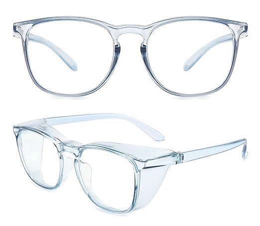 Alsenor Safety Glasses Anti Fog Goggles Protective Eyewear Blue Light Blocking Anti Dust UV Protection Glasses For Men Women (Sky-Blue)