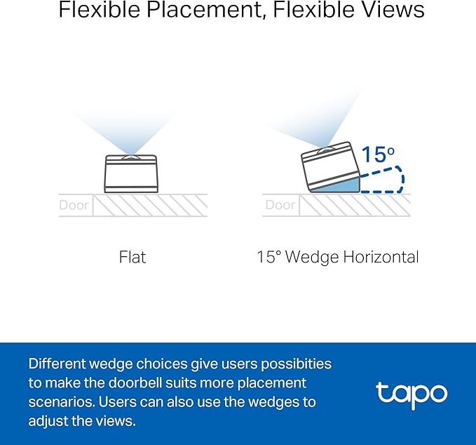 Tapo TP-Link Smart Video Doorbell Camera, Chime Included, 2K 5MP, Color Night Vision, 2-Way Audio, Free AI Detection, Cloud/SD Card Storage, Works w/Alexa & Google Home, D230S1