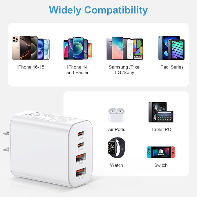 USB C Charger Block,40W USB C Charger Cube,3 Pack Type C Chargers Block,Fast Charging Plug Dual Port PD+QC Charging Cube for iPhone 16 15 14 13 12 11 Pro Max XS,iPad, Samsung Phone,Tablet