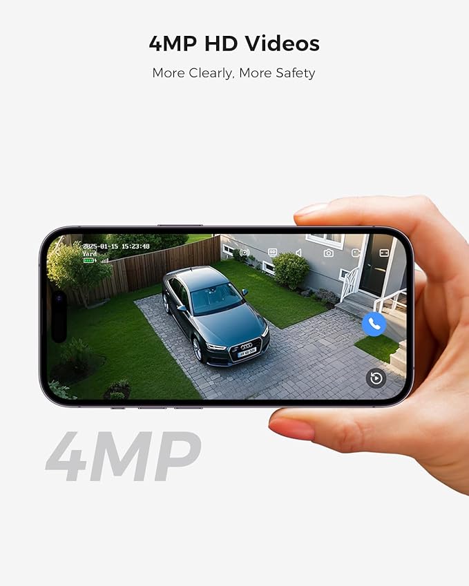 Hiseeu Security Cameras Wireless Outdoor, 2 Cam-Kit, Expandable to 10CH, No Monthly Fee, Solar-Powered, Home Security Cameras System with 2K Color Night Vision, Easy Setup, 2.4G & 5G WiFi