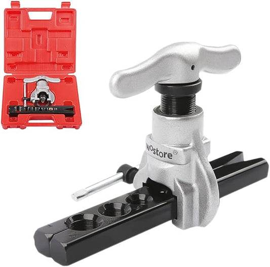 Wostore Tubing Flaring Tool Kit - 7 Dies for Eccentric Flares on 3/16-3/4 inch Copper Pipes - Ideal for Refrigeration HVAC Plumping Work