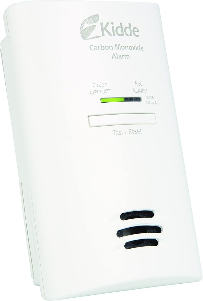 Kidde Carbon Monoxide Detector, Plug In Wall with AA Battery Backup, Test-Hush Button