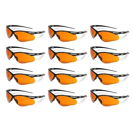 Jackson Safety SG Safety Glasses - Eye Protection for Men & Women - ANSI Z87.1 - Pack of 12 (Multiple Styles)