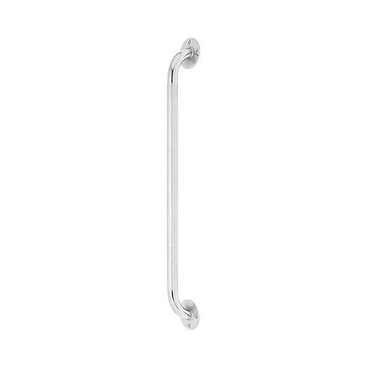 Medline Knurled Chrome 24” Grab Bar for Shower & Bathtub, Independence & Ease of Movement — for Elderly, Handicapped or Seniors, 300 lb. Capacity, 1 Bar