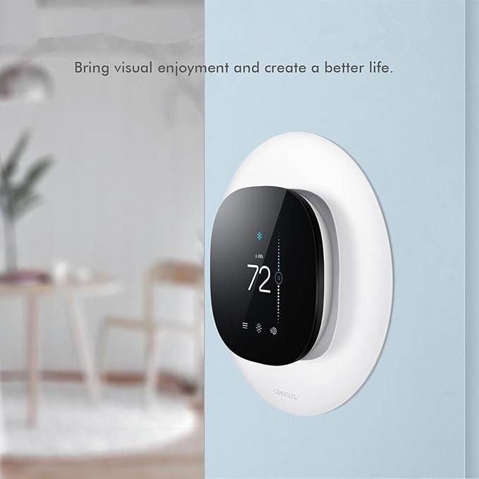 CaseBot Wall Plate for Ecobee3 Lite / Ecobee3 SmartThermostat, Practical Trim Kit, Easy Installation, Durable Polycarbonate Material, Stylish Design (White)
