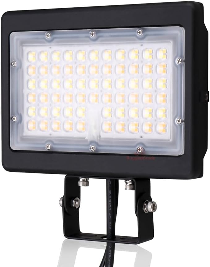 RuggedGrade 80W LED Flood Light | Kivo II Series | 11,600 Lumens | Color Selectable 3000K/4000K/5000K | High Efficiency 145 Lm/W | Outdoor Waterproof Security Light | Yoke Mount | DLC 5.1 Premium