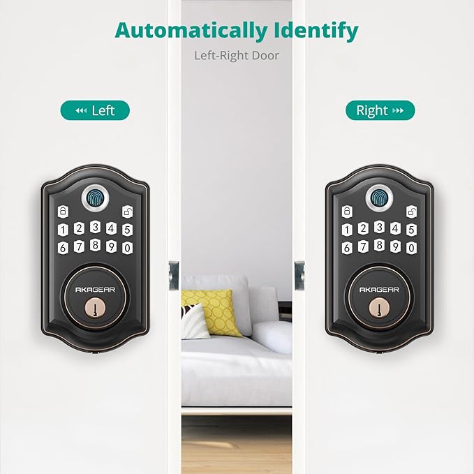 DS10 Fingerprint Door Lock - Keyless Entry Door Lock, Electronic Keypad Deadbolt, Smart Door Lock, Keypad Lock for Front Door, Auto-Lock & One Touch Locking - Oil Rubbed Bronze