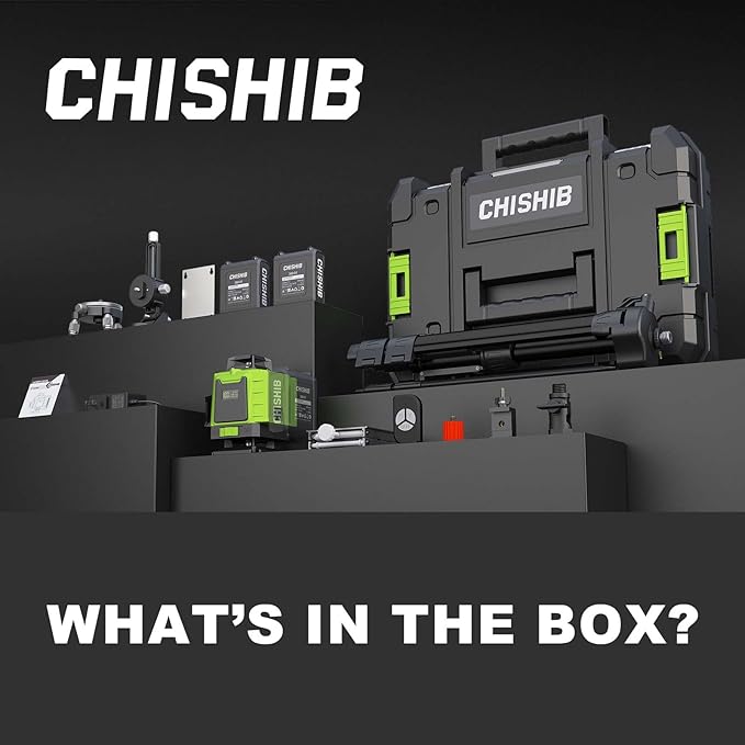 16 Lines Green Laser Level Kit -4x360° 4D Self-Leveling Cross Line Laser Level, Rotary Base and Accessories for Construction, Home Improvement and Picture Hanging,Portable Hard Carry Case Included…