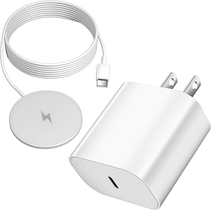 Magnetic Wireless Charger 6FT 15W Apple MagSafe Charger Fast Charging Pad & USB C Fast Chargers Block,Quick Mag-Safe Chargers for iPhone 16 ProMax/16 Pro/16e/15 ProMax/15 Plus/14/13/12/AirPods 3/2/Pro