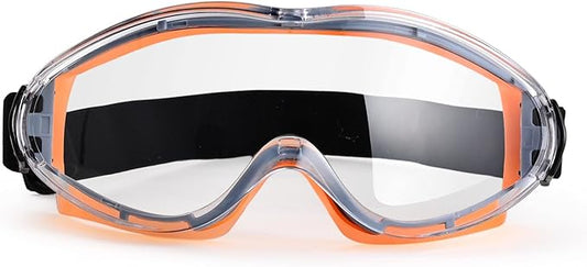 PACIFIC PPE Wide-Vision Safety Glasses, ANSI Z87 Eyewear with Anti-Fog and Anti-Scratch Wraparound Lenses, Adjustable Strap, Ideal for Chemistry Lab, Woodworking, Industry