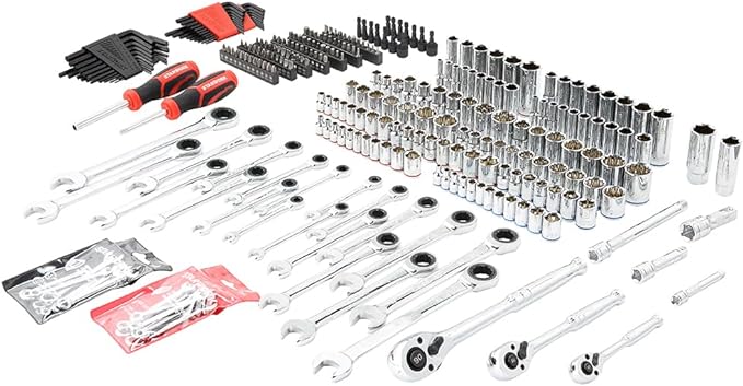 True Mechanic 303-Piece Mechanics Tool Set and Socket Set, Professional, SAE/Metric