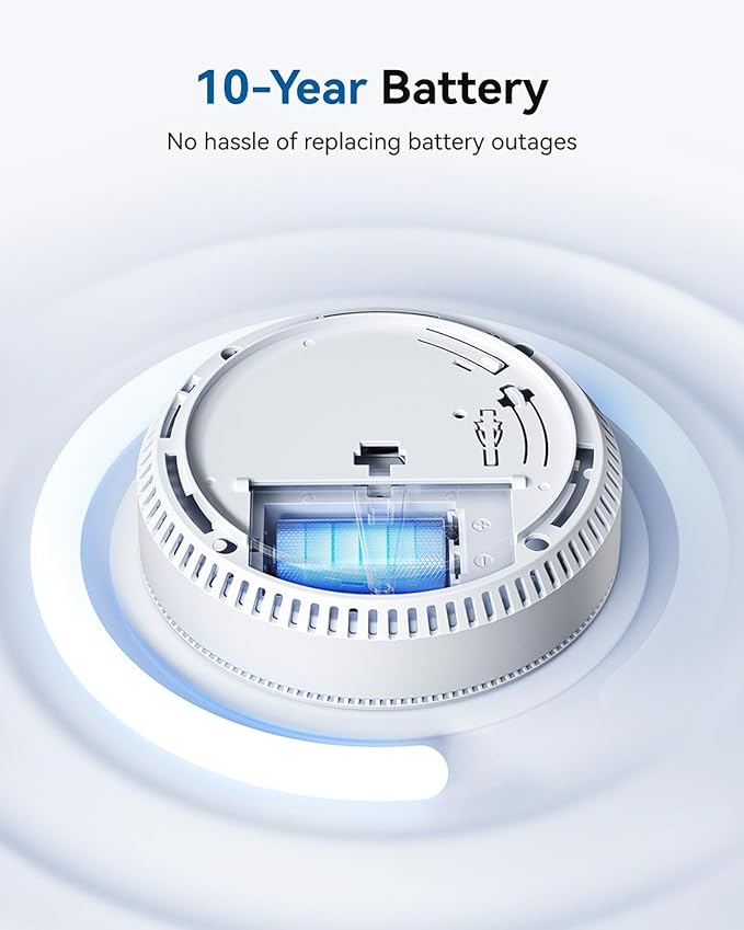 SITERWELL Hardwired Smoke Detector Carbon Monoxide Detector 10 Year Battery, Meets UL217-9th Standards, Interconnected Smoke and Carbon Monoxide Detector Combo with Bilingual Voice Alerts, 3 Pack