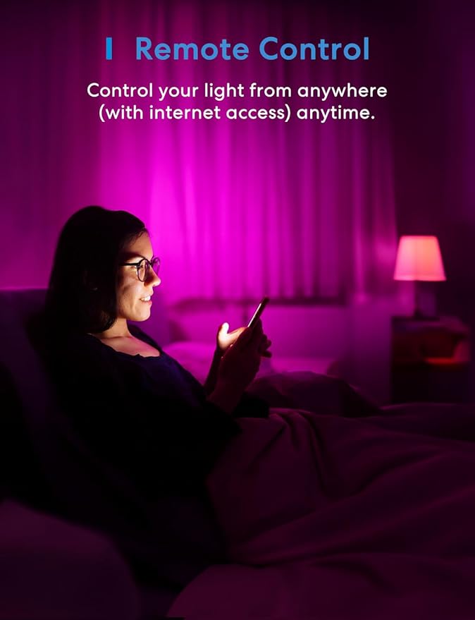 meross Wi-Fi Smart Light Bulb, Color Changing Led Bulbs Compatible with Alexa and Google Home, 2700K-6500K Tunable White, 810 Lumens 60W Equivalent, A19, E26, 2 Pack