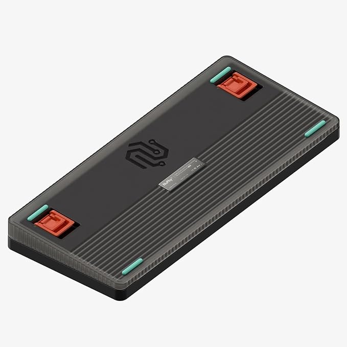 nuphy Halo75 V2 Mechancial Gaming Kyeboard,75% Wireless Hot Swappable Bluetooth Keyboard,83 Kyes RGB Backlit Keyboard,Support Bluetooth/2.4GHz/USB-C-Black Silent Red Clear-Top Switch