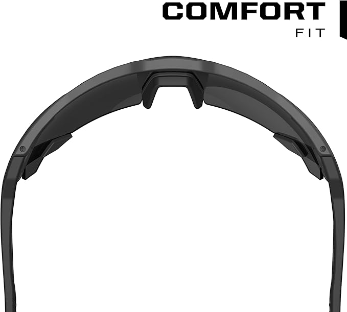 Mechanix Wear: Vision Type-E Safety Glasses with Advanced Anti Fog, Scratch Resistant, Black Half Framed Protective Eyewear, Lightweight, Adjustable Arms and Nose, For Outdoor Use (Fire Mirror Lens)