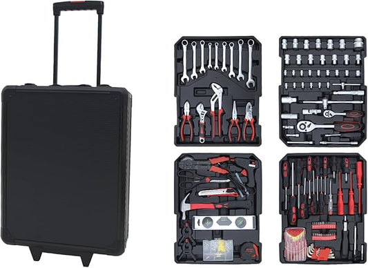 Complete Home Tool Set - 900pcs Versatile Rolling Tool Kit for Professional Repair and Maintenance - Heavy and Duty Portable Tool Box with Wheels