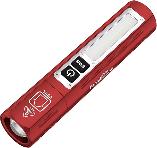 Rechargeable Tactical Flashlights High Lumens - Super Bright Small Powerful LED Magnetic USB C Flashlight, 8 Modes, Dual Button Waterproof Pocket Flash Light for Emergency, Car (1, Red)