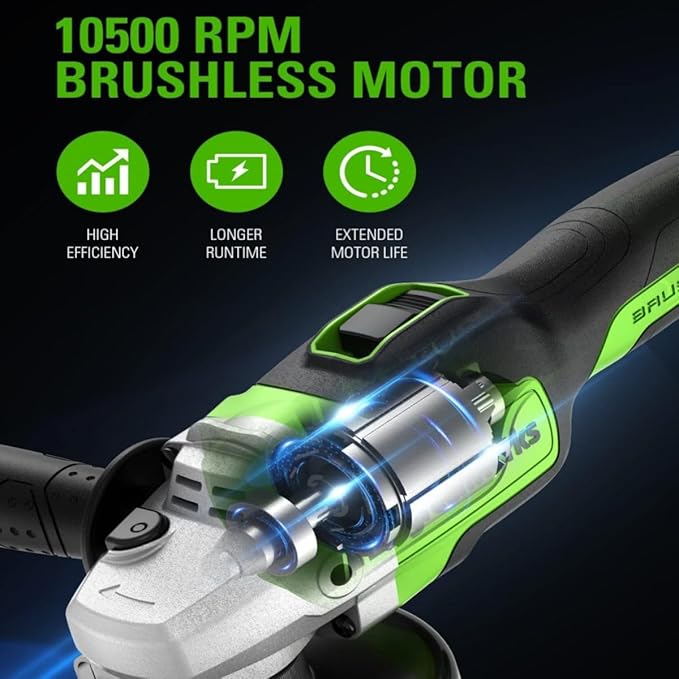 Greenworks 24V 6-pcs Brushless Combo kits: Hammer Drill,Impact Driver,Angle Grinder,200LM Flashlight,Circular Saw&Compact One-Handed Reciprocating Saw,(3) 2Ah Battery&Charger