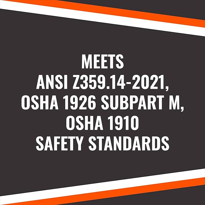 Malta Dynamics Pygmy Hog Web Self Retracting Lifeline – Fall Protection Retractable Safety Lanyard with Connector Kit and Rebar Hook, OSHA Compliant & ANSI Compliant (11 Foot Dual Kit)