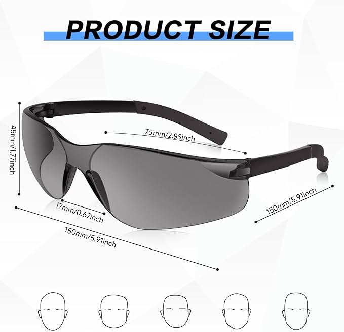 Safety Glasses ANSI Z87.1 Certified for Men & Women - Durable Lab Protective Eyewear for Chemistry & Research