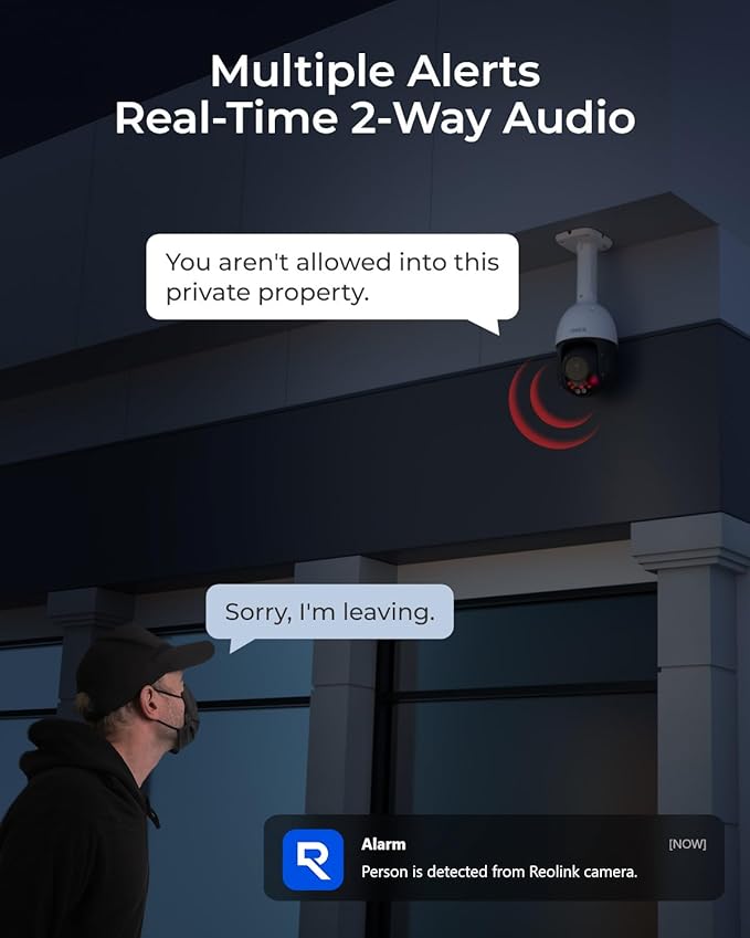 REOLINK Smart 4K/8MP UHD PTZ Dome Security Camera with Cutting-Edge 16X Optical Zoom, Spotlights Color Night Vision, Person/Vehicle/Animal Detection, 2 Way Talk, 24/7 Recording