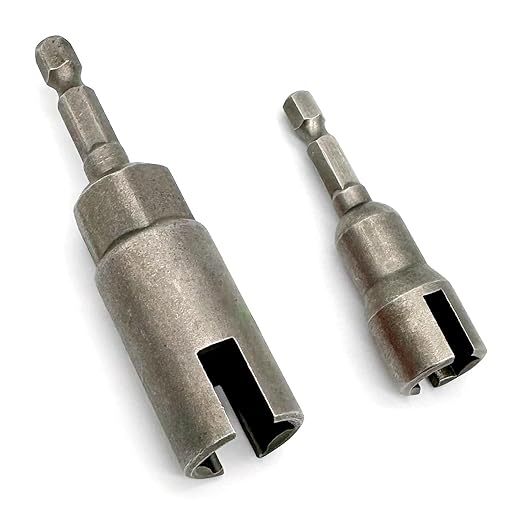 2 Pcs 1/4" 5/16" 3/8" Wing Nut Driver Wing Nut Drill Bit Socket Wrenches 1/4 inch Hexagon Head Drill Driver Bits for Panel Nuts Screws Eye C Hook Bolt