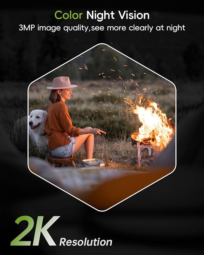 2.4G/5G Security Cameras Wireless Outdoor, 2K Solar Camera for Home Security, Battery Powered, 360° PTZ/Color Night Vision/2Way Talk/Compatible with Alexa/IP66 Waterproof