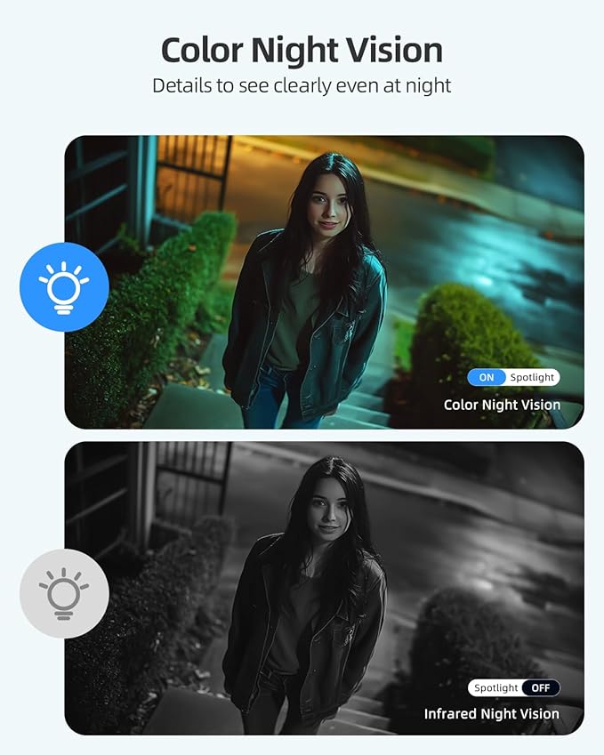2K Security Cameras Wireless Outdoor, 4 Pack Battery Powered WiFi Cameras for Home Security with AI Motion Detection, Spotlight Color Night Vision, 2-Way Talk, Siren Alarm, IP65, Cloud/SD Storage