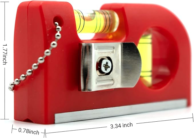 Sanung 2 Pieces Mini Magnetic Horizontal Vertical Pockets Spirit Levels with Keychain Magnetic Pocket Levels with Storage Bag Magnet Spirit Bubble Leveler for Determining Horizontal Vertical Plane