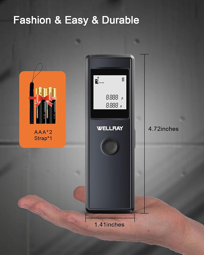 Laser Measuring Tool-165ft Range, Laser Measure with Area Volume Measurement, Portable Handheld Lazer Distance Meters for Construction & DIY