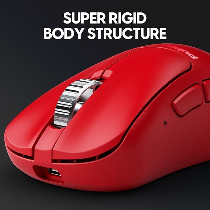 Pulsar Gaming Gears - Xlite v3 ES Wireless Gaming Mouse, Limited Edition, Ergonomic, Optical Switch, OLED Display, Driverless, PAW3395 Sensor, 100H Battery, 4K dongle Included (Medium, Red)
