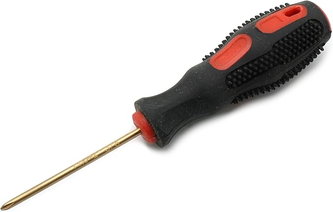 Non-Sparking PH0 Phillips #0 Screwdriver, Beryllium Bronze Copper Non Spark, 2-3/8 Inch (60mm) Working Length, 6inch (150mm) Total Length, Spark Free Safety, non-magnetic and corrosion-resistant