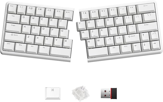 Wireless Ergonomic Split Mechanical Keyboard - Linear, Hot-Swappable, Compact 60% Layout, Programmable for Mac & Windows, PBT Keycaps(Standard Version)
