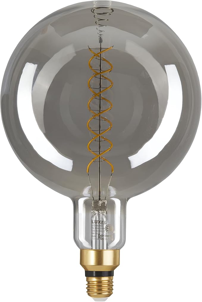 Oversized Edison LED Light Huge Bulb Vintage G63(G200) 7W Equivalent 40W - Dimmable 2200K Warm Glow - 350 Lumens E26 Base - Large Filament Decorative Bulbs - 360° Beam (Smoky Glass)