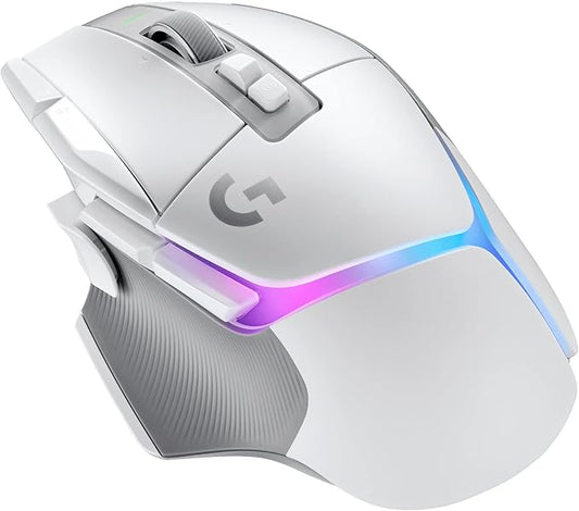 Logitech G502 X Plus Wireless Gaming Mouse - LIGHTSPEED Optical, LIGHTFORCE Switches, LIGHTSYNC RGB, HERO 25K Sensor for PC/Mac - White