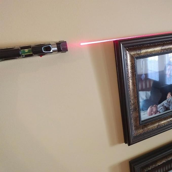 Laser Level Multi Tool, Multipurpose Cross Line Laser leveler Kit Tools with Metric Rulers 8ft/2.5M for Hanging Pictures Cabinets Tile Curtains Walls by Qooltek