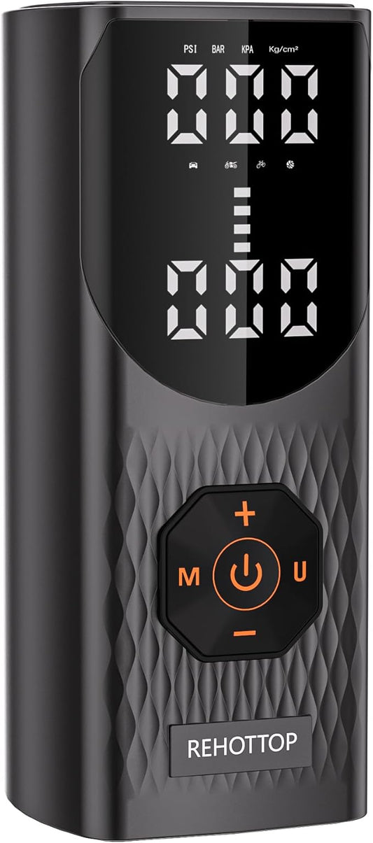 Tire Inflator Portable Air Compressor, 2500mAh*3 160PSI Air Pump for Car Tires, 4X Fast Inflation Air Compressor, Tire Pump with LED for Car