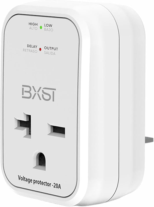 BXST 220V Surge Protector Electronic Voltage Protector for Home Appliance Surge Protector for Refrigerators One Outlet Plug 20A,4400W, White