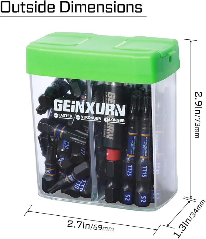 Impact Security Torx Screwdriver Bits Set,43 Pcs(TT7-TT40) Magnetic 1"& 2" Long S2 Steel Hollow Torx Driver Bits with Magnetic Bit Holder Storage Colorful Box