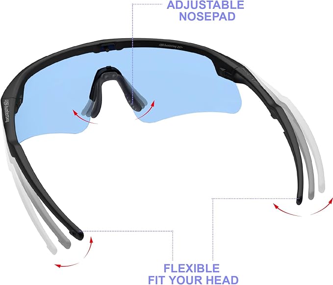 Eye Protection Anti Fog Sport Safety Glasses for Women Men Running Cycling Riding Pickleball Range S54