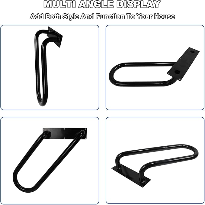 Jamb Mount Handrails for Outdoor Steps-1-2 Step Waterproof Stairs Railing-Powder Coated Side Mount Hand Rails for Indoor Stairs-Non-Slip Staircase Grab Rail for Deck/Porch/Mobile Home/Short Stairway