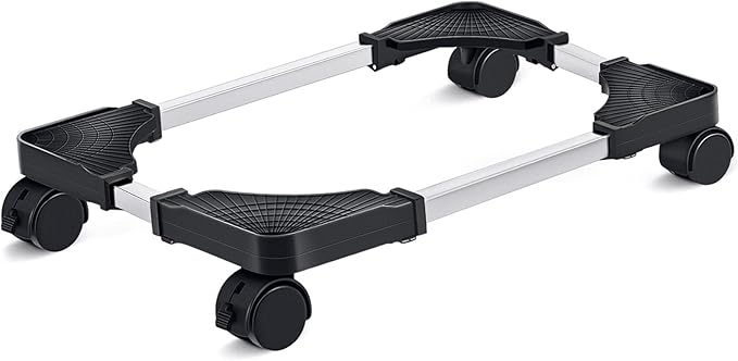 Liitrton Mobile CPU Stand Adjustable Computer Tower Stand with 4 Caster Wheels Fits Most PC (Black)