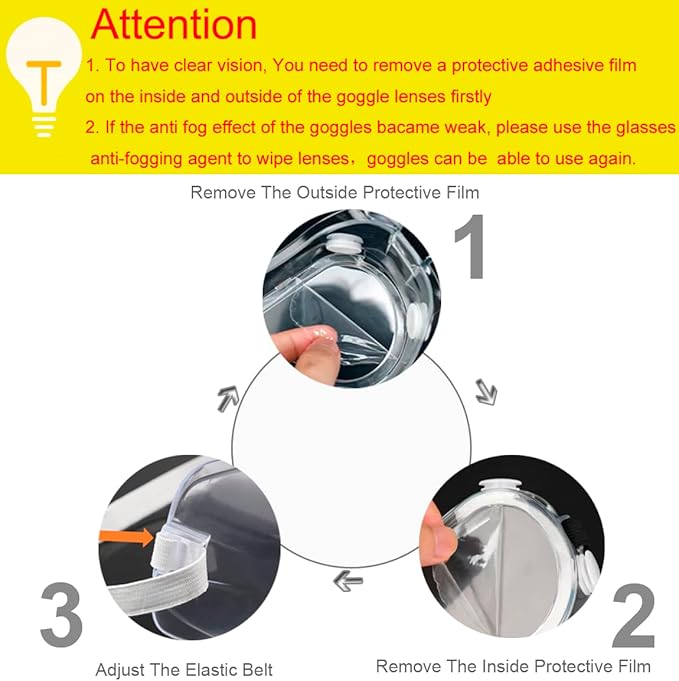 4 Pack Protective Safety Goggle for lab chemistry soft lightweight goggles over prescription glasses Anti-Splash worker construction Eye protection Science Onion Cutting and More White