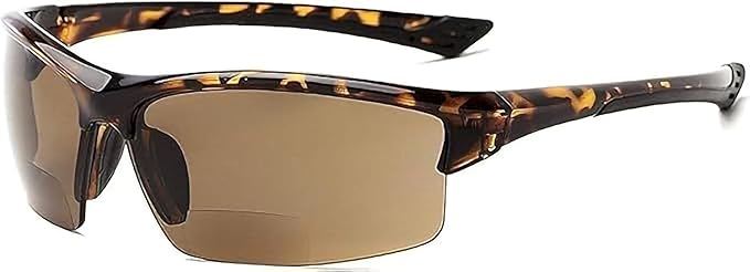 Calabria Sport 202BF Bifocal Reading Safety Glasses Readers Men Women Anti Fog Wrap Around Tinted UV Protection Semi-Rimless