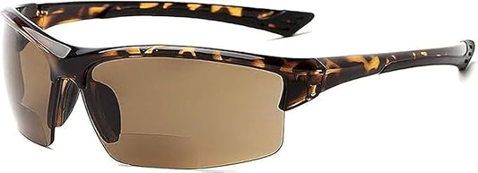 Calabria Sport 202BF Bifocal Reading Safety Glasses Readers Men Women Anti Fog Wrap Around Tinted UV Protection Semi-Rimless