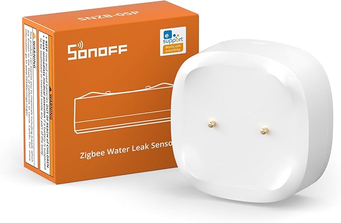 SONOFF SNZB-05P Zigbee Water Leak Sensor Without Detection Cable for Alarm System and Smart Home Automation, Wireless Mini Flood Detector for Kitchen Bathroom Basement 1Pack